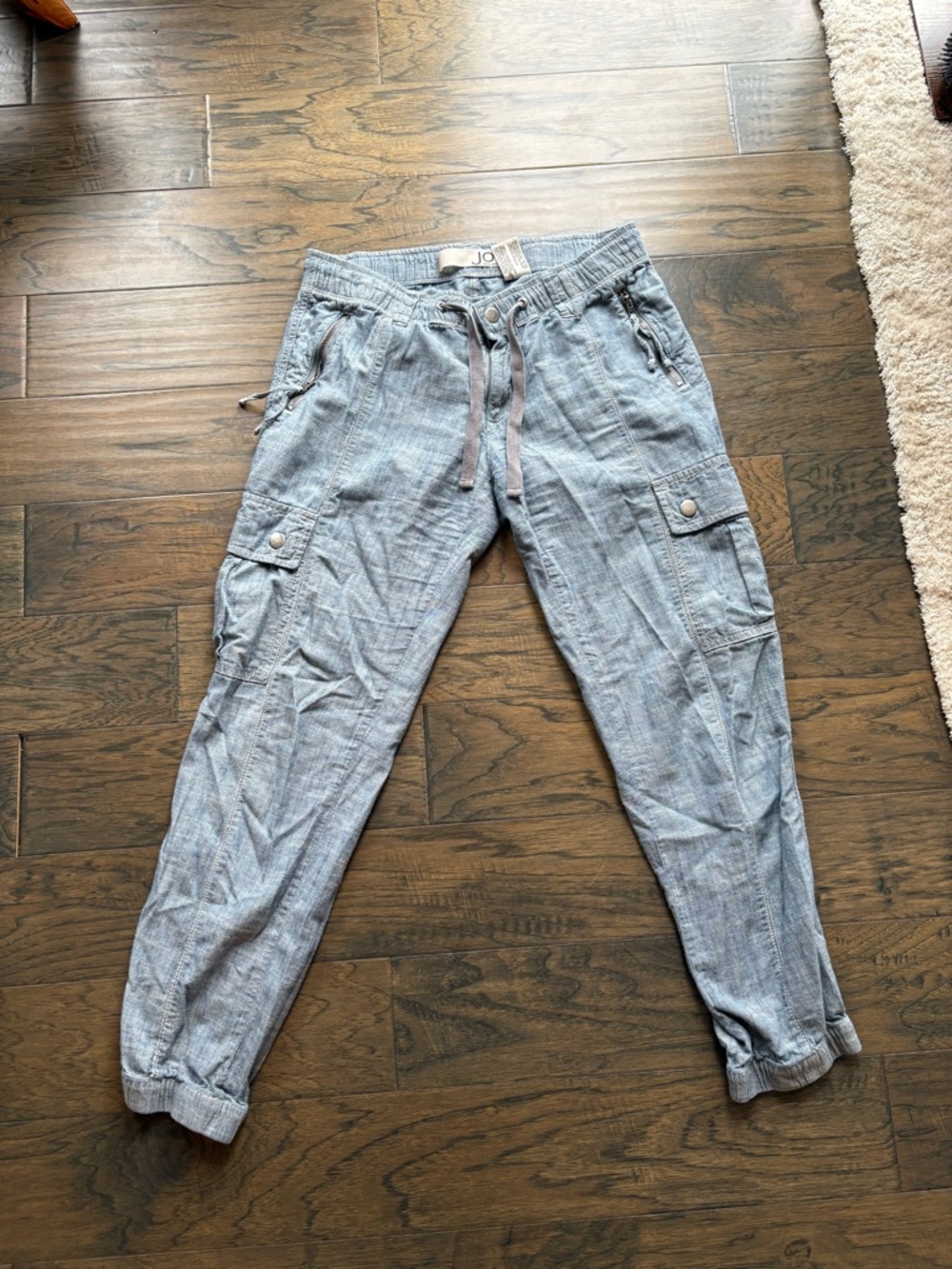 Light Blue Womens Cargo jogger Pants